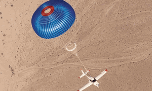 The Cirrus Airframe Parachute System (CAPS) ballistic recovery system in action.